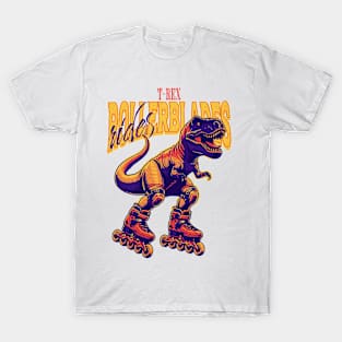 T-rex rides rollerblades T-Shirt